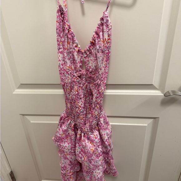 Pink Floral Ruffle Dress - Picture 3 of 3